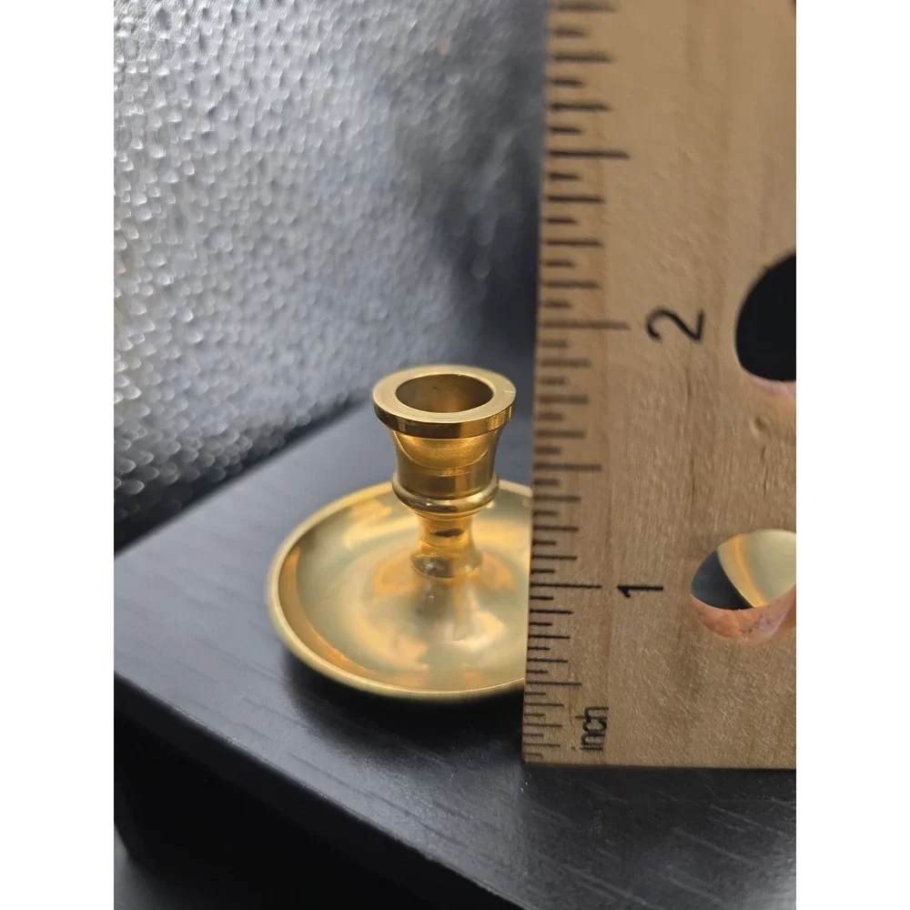 5 Miniature Brass Candle Holder 1-1/2
